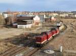 201 001-5, 202 057-6 (EBS) und 285 109-5 (ITL) zu sehen am 03.03.15 in Gera.