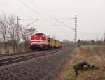 V100.04 (92 80 1202 374-5 D-HGB) zu sehen am 04.02.16 mit einem Schleifzug an der Schöpsdrehe bei Plauen/V.