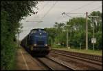 V 1701(ex.DB BR 203) der Mittelweserbahn fuhr am 20.06.2010 mit einem Getreide-bedarfszug gen Landshut. Hier zu sehen in Kfering. 