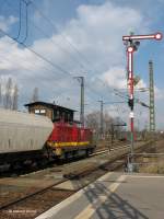 203 004 der Ascherslebener Verkehrsgesellschaft hat den Zug allein übernommen - Dresden-Neustadt, 07.04.2006  