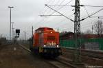 V160.2 (203 014-6) hvle - Havellndische Eisenbahn AG als Lz in Rathenow in Richtung Wustermark unterwegs.