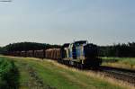 V 1702 der Mittelweserbahn (aktuell vermietet an die Rennsteigbahn) mit einem Holzzug Richtung Hof bei Oberteich, 18.07.2013