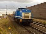 Bei Allerheiligen kommt die Spitzke Spoorbouw BV 203 005-8 Lz in Richtung Neuss gefahren. 23.2.2015