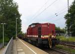 203 006-2 von der EfW-Verkehrsgesellschaft mbH kommt die Kohlscheider-Rampe hoch aus Richtung Neuss,Herzogenrath mit einem Kurzen Langschienenzug von Neuss nach Stolberg-Hbf(Rheinland) und fährt