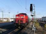 Weil die DB zum Fahrplanwechsel 13.12.2015 den Verkehr auf der Strecke Dresden - Döbeln - Leipzig einstellt, hat die IG Damplok Nossen eine Abschiedsfahrt veranstaltet. Die WFL 203 120 schiebt den Sonderzug bei Ausfahrt aus Dresden-Neustadt, 06.12.2015
