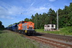 BR 203 HVLE auf dem Überholungsgleis am Stellwerk Bnt im Bahnhof Biesenthal 20.07.2015