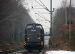 Ein Nachschuss  von der 203 152-4  Felix  kamm als Lokzug aus Aachen-West nach Duisburg und fuhr durch Kohlscheid in Richtung Herzogenrath.
Aufgenommen von Bahnsteig 1 in Kohlscheid. 
Bei Nelbel am Kalten Nachmittag vom 24.1.2017.