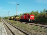 MEG 105 mit dem DBV 93776 nach Braunsbedra, im Bf Karsdorf; 27.08.2009