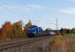 Der Press Container mit 204 013 und 204 011 fhrt am 22.10.13 durch das Herbstliche Vogtland.