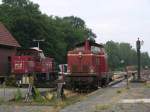 D24 (272 004-9) und D25 (ehemalige DB 211 345-4) der Bentheimer Eisenbahn AG auf Bahnhof Bentheim Nord am 9-7-2012.