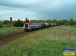 212 279 und 212 314 der PE Cargo GmbH verlassen am 06.Mai 2005 den Bahnhof Pritzwalk auf dem Weg nach Wustermark (ber Neustadt (Dosse))