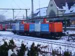 212 311 und 212 297 genieen den Winter am 5.3.06 in Worms.