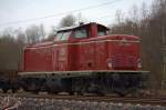 Die 212 370-1 der EfW am 04.03.2012 in Stolberg Hbf.