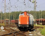 212 063-2 und 212 270-3 der NBE (Nordbayerische Eisenbahn) rangiern in Stolberg(Rhld)Hbf bei 31 Grad am 21.8.2012.