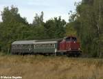 212 133 erreicht mit einem Kurhessenbahnsonderzug aus Brillon am 01.09.12 Korbach