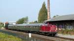 Sonderzug mit 212 133 und 41 360 am Zugschluss in Steinfurt-Burgsteinfurt am 24.09.2011, Plandampf auf der Euregio-Bahn Mnster-Gronau-Enschede