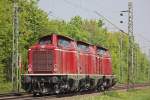 EfW 211 051+212 370+212 047 am 4.5.13 als Lokzug in Menden.Aufgrund es ungnstigen Licht in die andere Richtung nur ein Nachschuss.