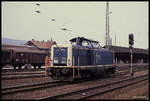 212117 rangierte am 10.09.1989 im Bahnhof Kreiensen auf der Hannoverschen Südbahn.