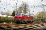 EfW 215 027-4 & 215 018-3 in Wuppertal Oberbarmen, am 22.04.2023.