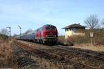 216 224 (92 80 1216 224-6 D-IGE) mit Leerreisezug von Hersbruck Rechts nach Passau am 04.03.2017 bei Hiltersdorf