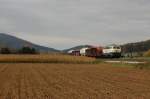 216 224 am 22.10.2010 mit Güterzug bei Caldern