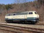 Ozeanblau/beige 216er (||). 216 224-6 der EBM Cargo am 14.03.2012 in Roßberg.