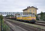 216 012 + 122 mit Schotterzug am 06.08.2012 in Wernberg-Kblitz