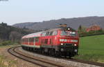 218 417-4 mit dem RE 22339 (Sigmaringen-Ulm Hbf) bei Arnegg 21.4.17