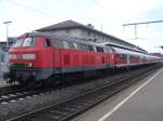 Die Br.218 164-2 fuhr am 06.05.07 mit dem Sonder-Fahrradzug von Aalen Hbf nach Endersbach(bei Stuttgart).