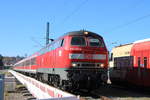 218 410 mit n-Wagen am 14.10.17 in Donaueschingen.