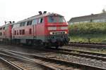 218 385-3 mit Sylt Shuttle am 17.10.2017 in der Einfahrt zum Bahnhof Westerland