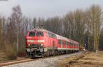 218 343-2 mit dem RE 3204 (Ulm Hbf-Neustadt(Schwarzw)) bei Donauschingen 24.1.18