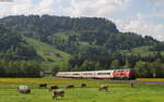 218 495-0 mit dem IC 2085  Nebelhorn  (Augsburg Hbf-Oberstdorf) bei Oberstdorf 8.5.18