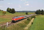 218 401-8 und 218 404-2 mit dem EC 194 (München Hbf-Zürich HB) bei Görwangs 28.8.18