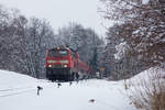 218 436-4 mit ihrem IRE kurz hinter Enzisweiler auf dem Weg nach Friedrichshafen. 14.1.19