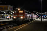 218 409 mit RE Lindau Hbf -> Laupheim(West) bestehend aus 3x DoStos, Friedrichshafen Stadt, Februar 2019