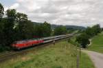 218 423 und 218 401 mit EC 194 bei Ellenberg (28.06.2007)