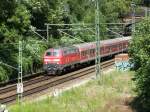218 476 mit einem RE de rlinie Mannheim- Heilbronn am 22.07.07 kurz vor dem S-Bahn Haltepunkt Heidelberg Weststadt/ Sdstadt