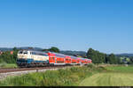 DB BR 218 446-3 ist am 01.08.2020 am RE 57392 von München Hbf nach Lindau Hbf.