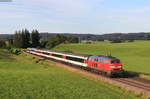 218 430-7 mit dem EC 190(München Hbf-Basel SBB) bei Görwangs 13.7.20