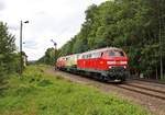 218 432-3, 218 460-4 und 218 417-4 fuhren am 10.07.20 von Halle nach Ulm. Hier ist der Zug in Oppurg zu sehen.
