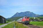 218 495 mit dem IC 2085  Nebelhorn  im August 2014 bei Altstädten.