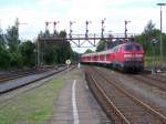 18.08.07, 218 448-9 verlsst grade mit RE den Bahnhof Bad Harzburg in richtung Goslar.