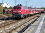 218 381 mit einem RE in Buchloe am 22.09.2007


