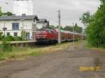 218 104-8 fhrt am 20.06.08 mit RE 21572 aus dem Reinfelder Bahnhof Richtung Lbeck.