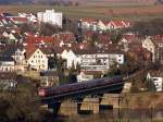 Am 09.02.2008 berquert eine unbekannte 218 mit dem RE 4840 von Heilbronn nach Mannheim bei Bad Friedrichshall-Jagstfeld den Neckar. der nchste Halt dieses Zuges ist der Bahnhof von Bad Wimpfen.