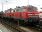 BR 218 359 des SyltShuttle Autozug in Westerland (Sylt) am 05.08.2008