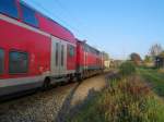 RE 21422 von Hamburg Hbf nach Lbeck Hbf kurz nach der Ausfahrt aus Reinfeld (Holst.) am 31.10.08.