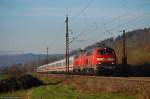 218 163 und 218 164 bringen am Nachmittag des 15.11.08 IC 2013 ALLGU nach Oberstdorf, aufgenommen bei Kuchen(Wrtt) an der Filsbahn (KBS 750).