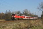 218 329-1 am 2.04.2009 mit einer RB nach Itzehoe bei Tornesch.